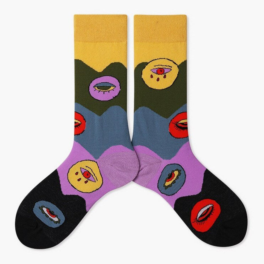 Y2k Indie Aesthetic Creative Abstract Socks