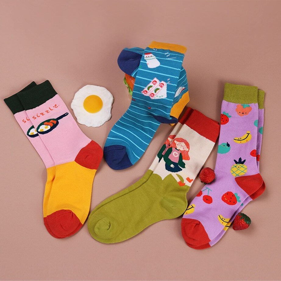 Y2k Indie Aesthetic Creative Abstract Socks