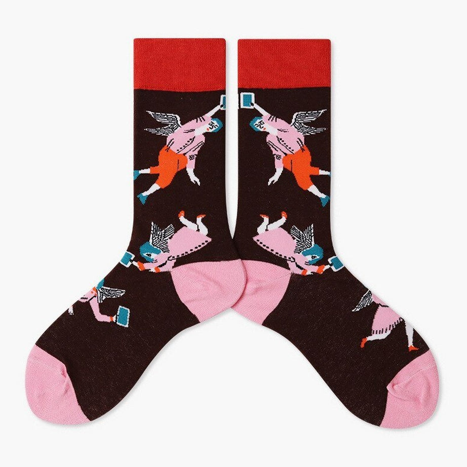Y2k Indie Aesthetic Creative Abstract Socks