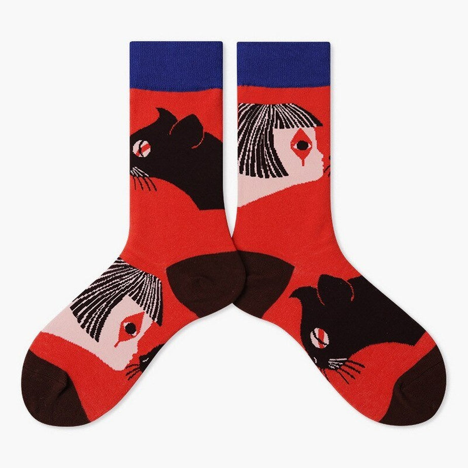 Y2k Indie Aesthetic Creative Abstract Socks