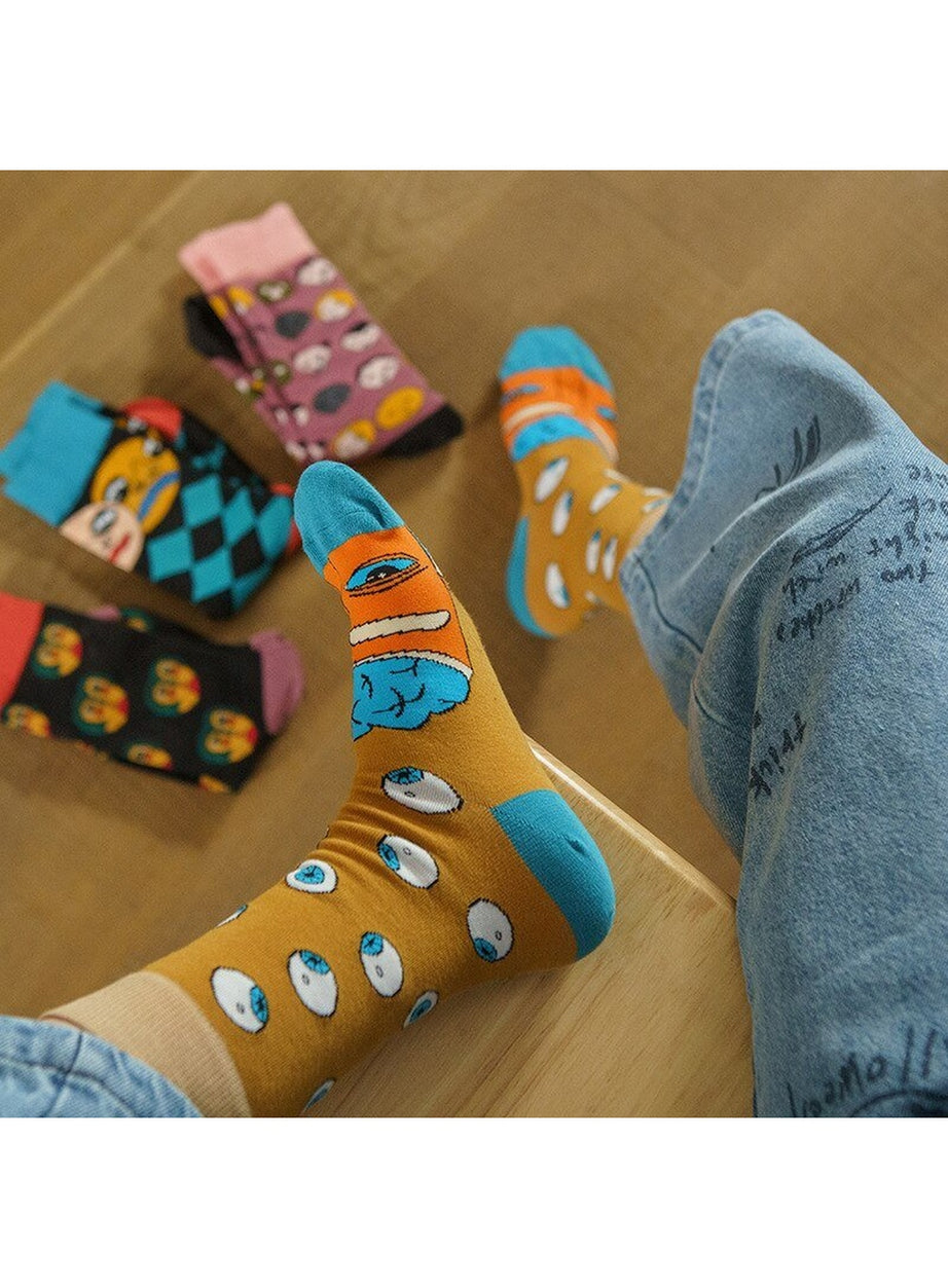 Y2k Indie Aesthetic Creative Abstract Socks