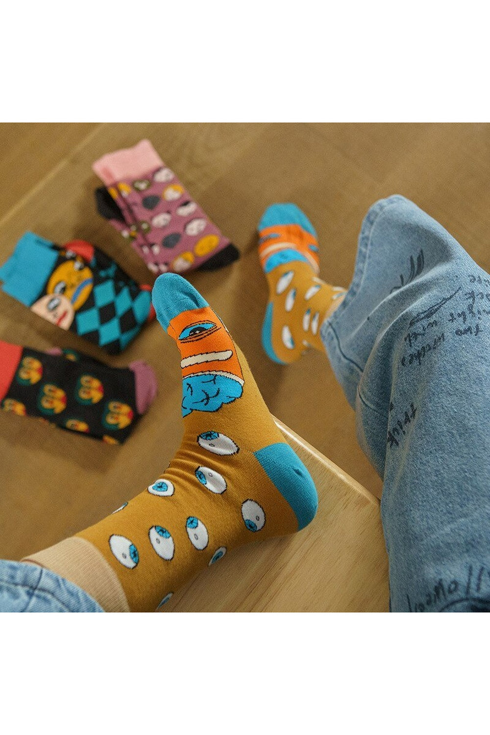 Y2k Indie Aesthetic Creative Abstract Socks