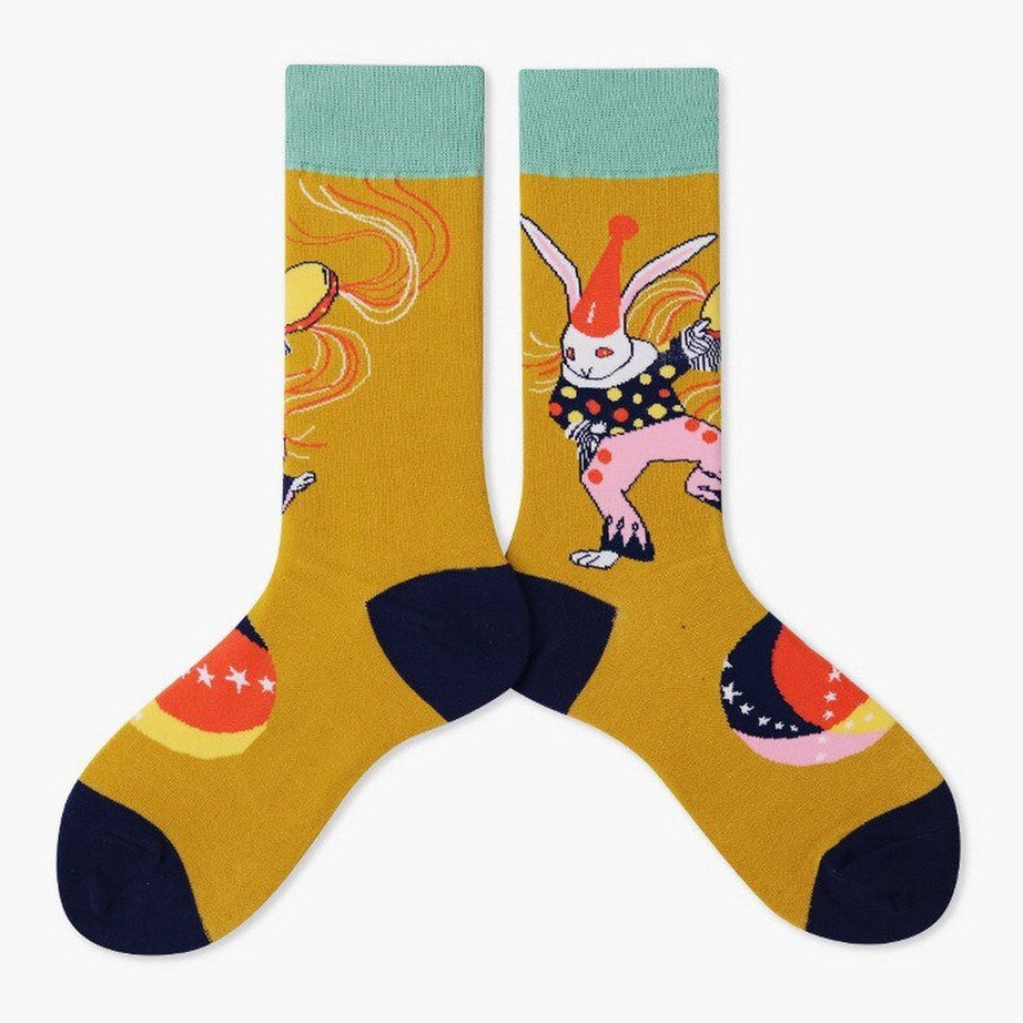 Y2k Indie Aesthetic Creative Abstract Socks
