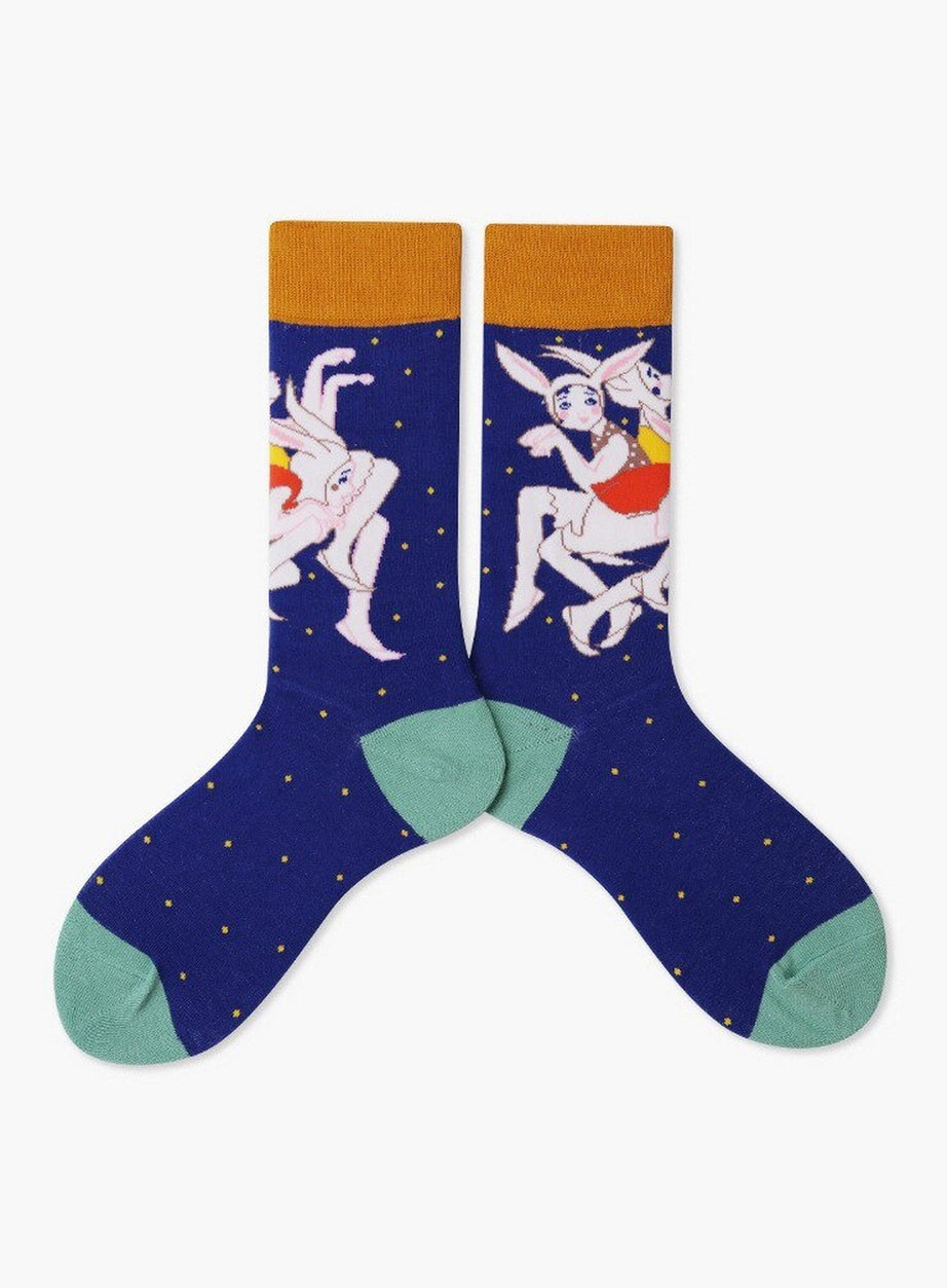 Y2k Indie Aesthetic Creative Abstract Socks