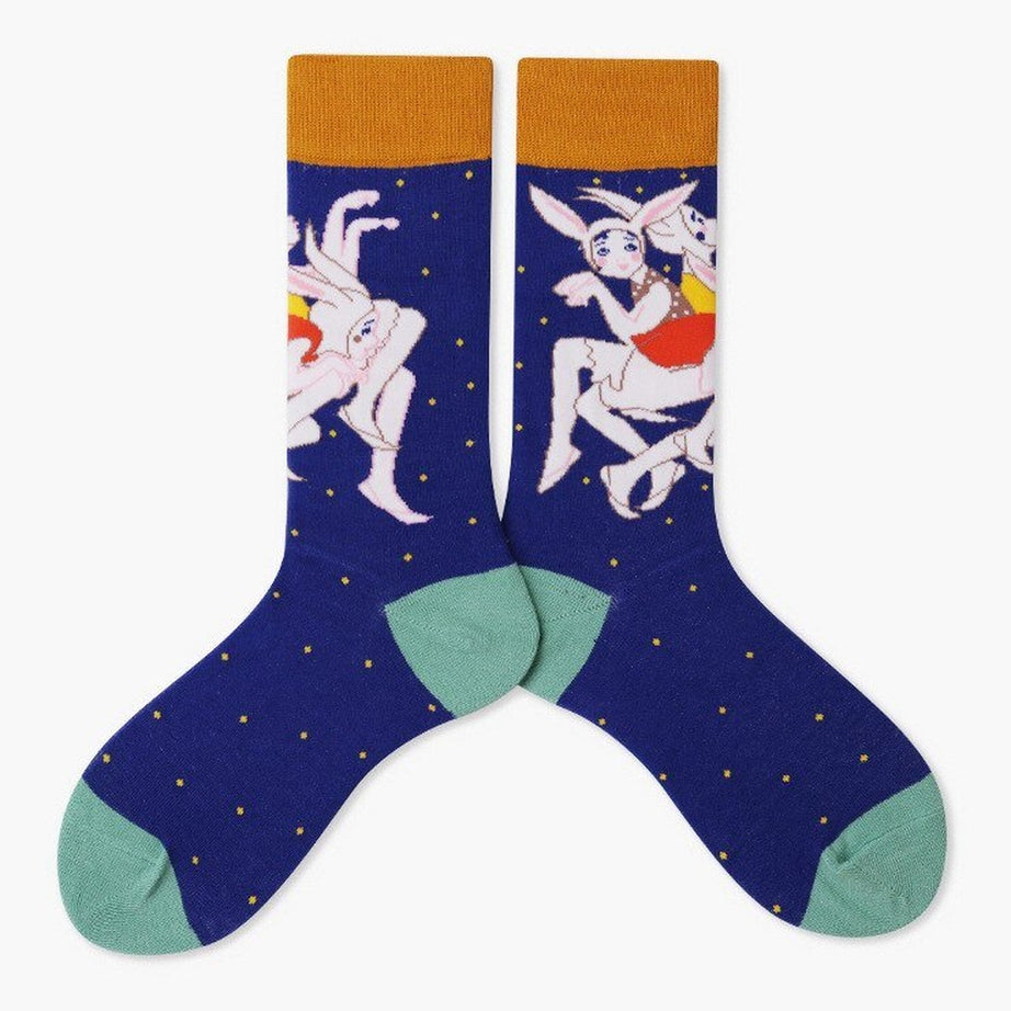 Y2k Indie Aesthetic Creative Abstract Socks