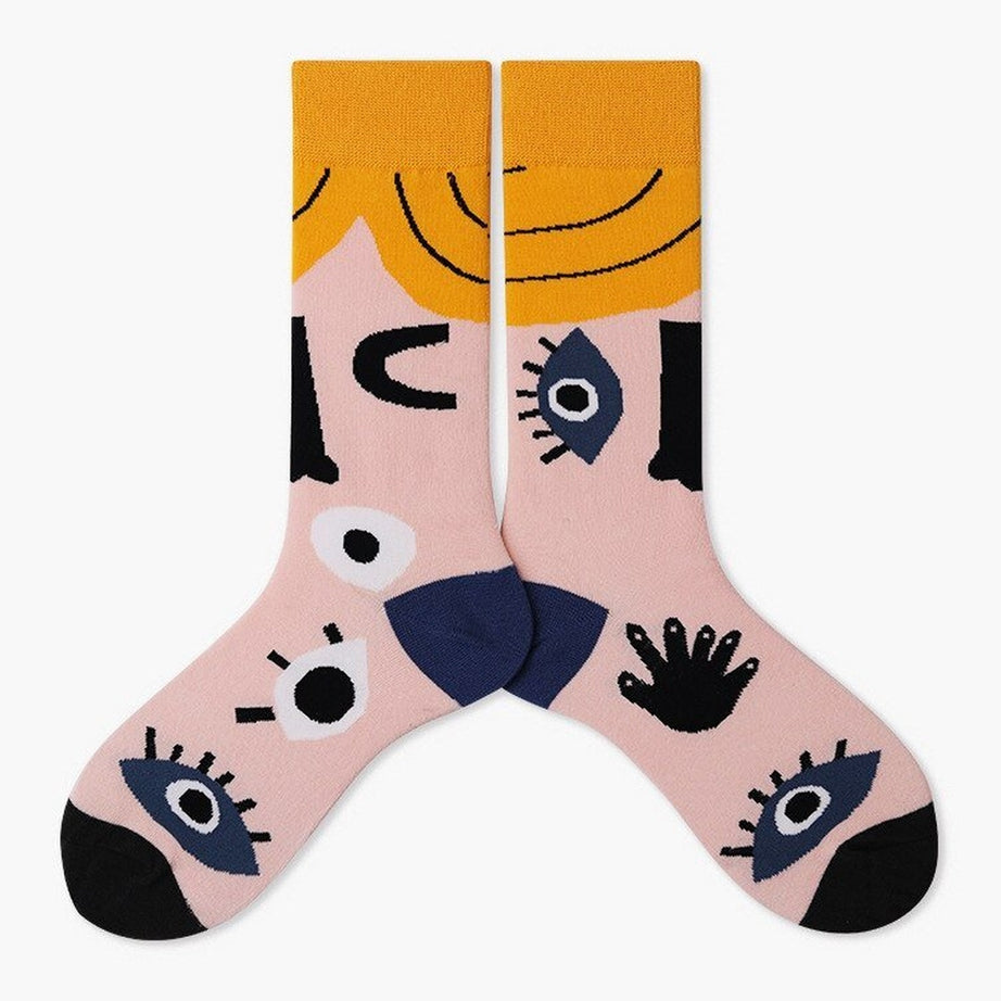 Y2k Indie Aesthetic Creative Abstract Socks