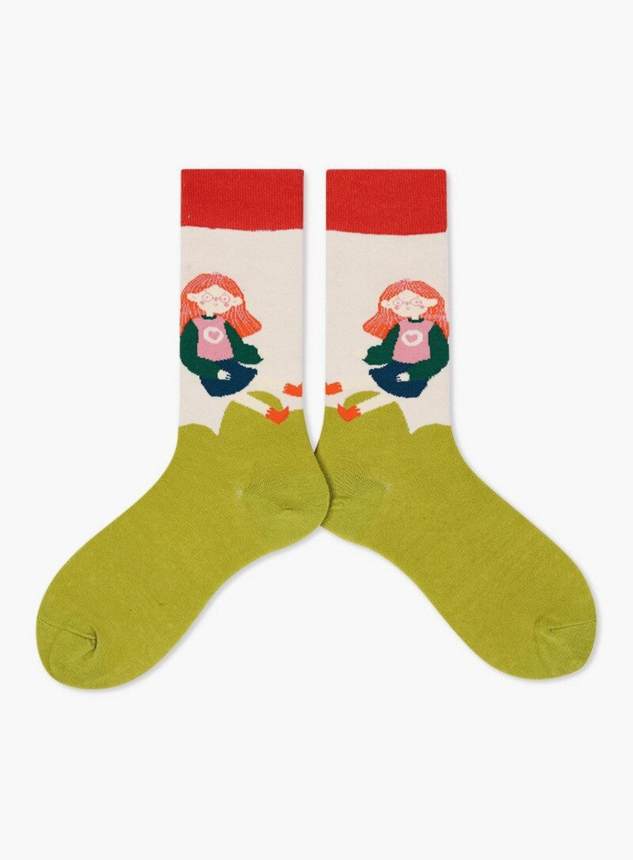 Y2k Indie Aesthetic Creative Abstract Socks