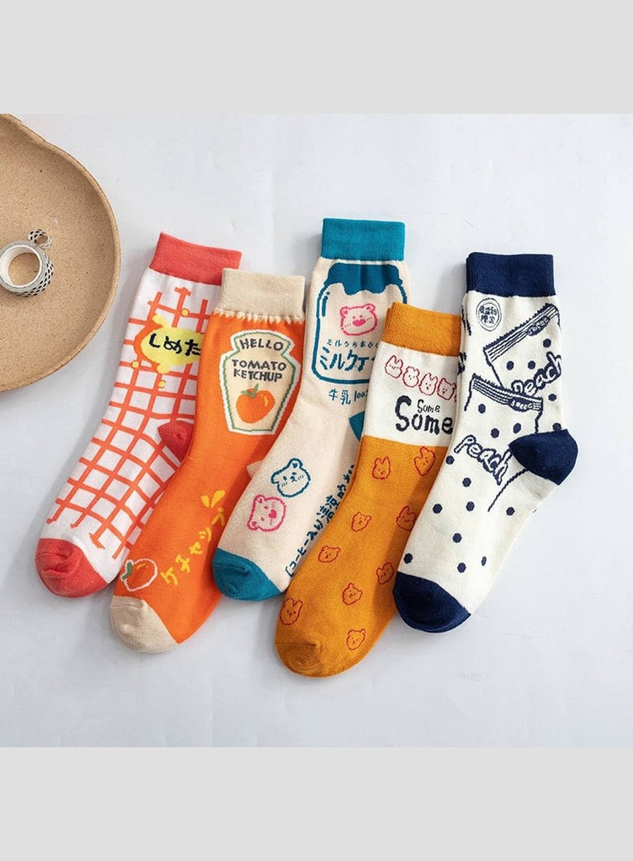 Y2k Indie Aesthetic Print Cotton Socks