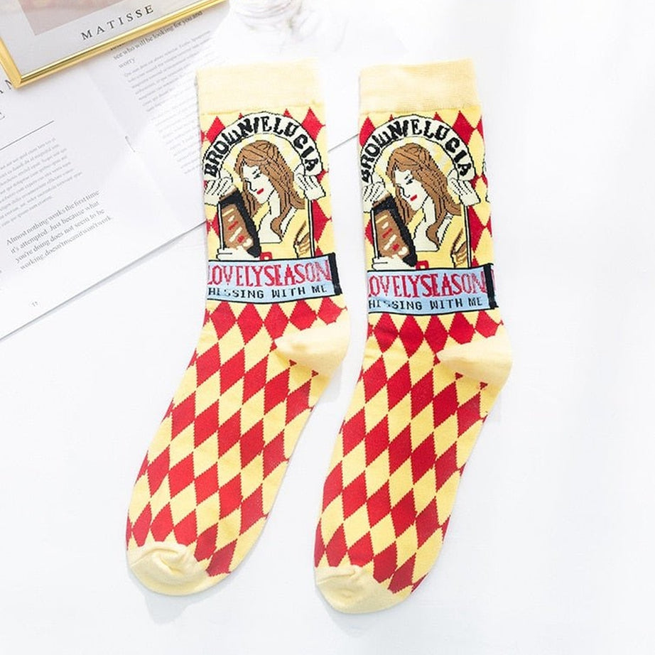 Y2k Indie Aesthetic Print Cute Socks