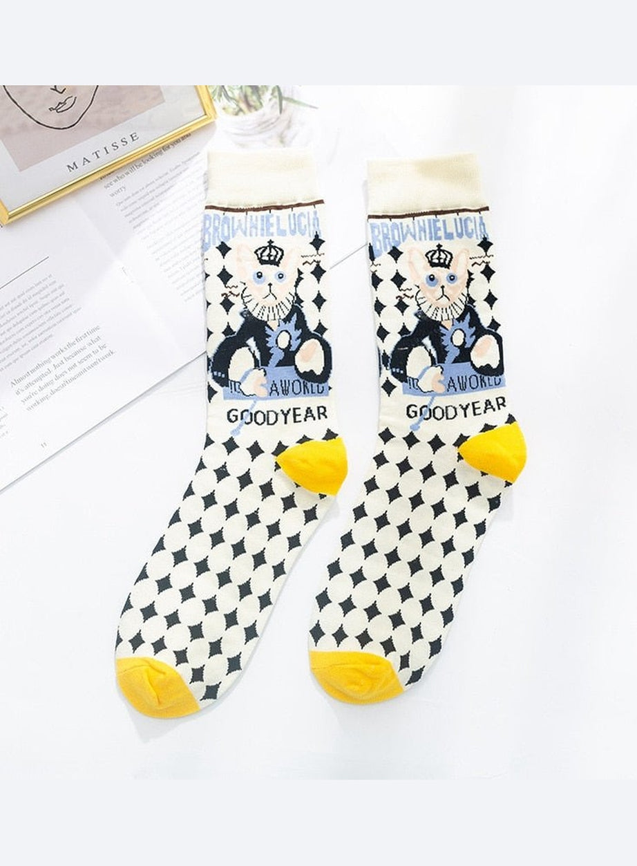 Y2k Indie Aesthetic Print Cute Socks