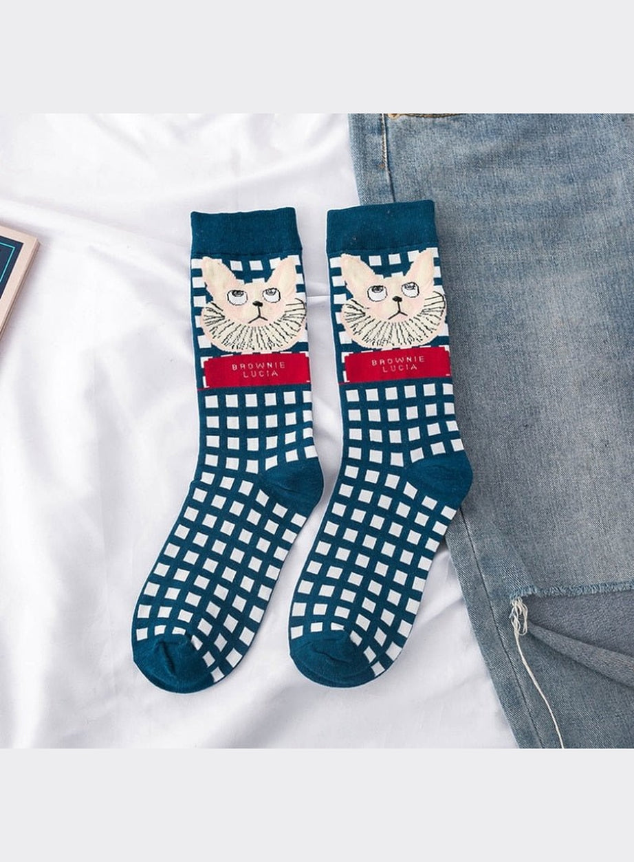 Y2k Indie Aesthetic Print Cute Socks