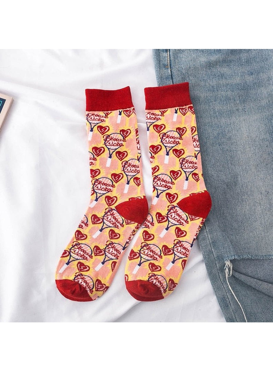 Y2k Indie Aesthetic Print Cute Socks