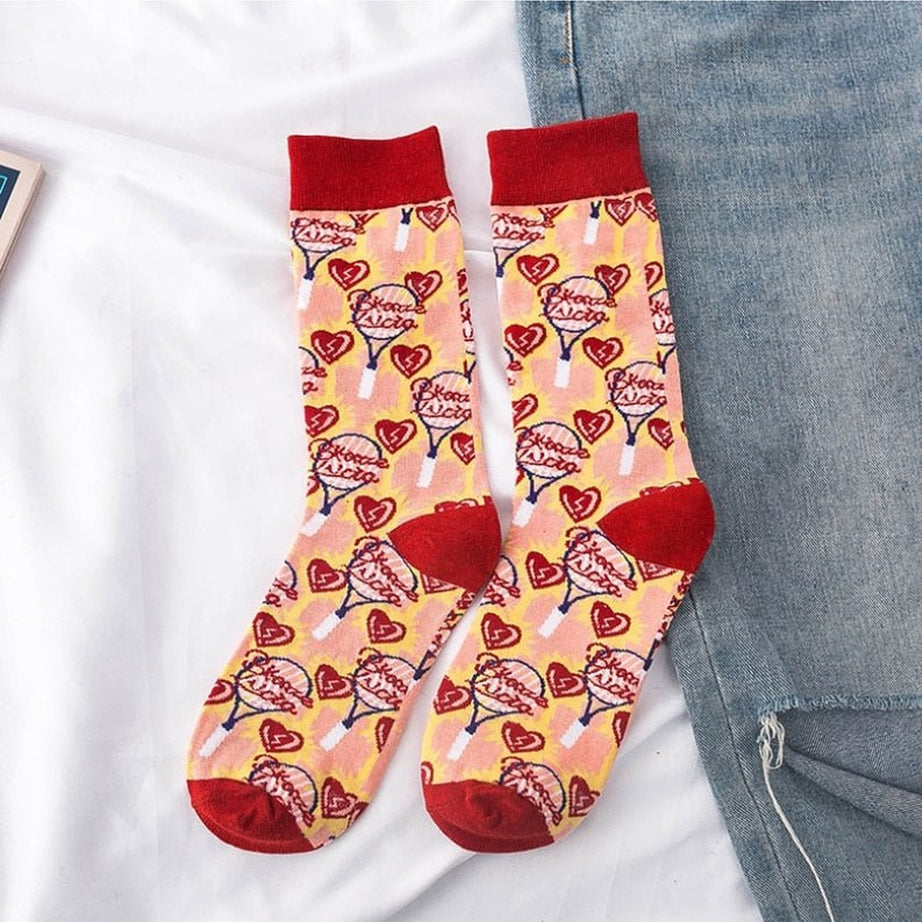 Y2k Indie Aesthetic Print Cute Socks