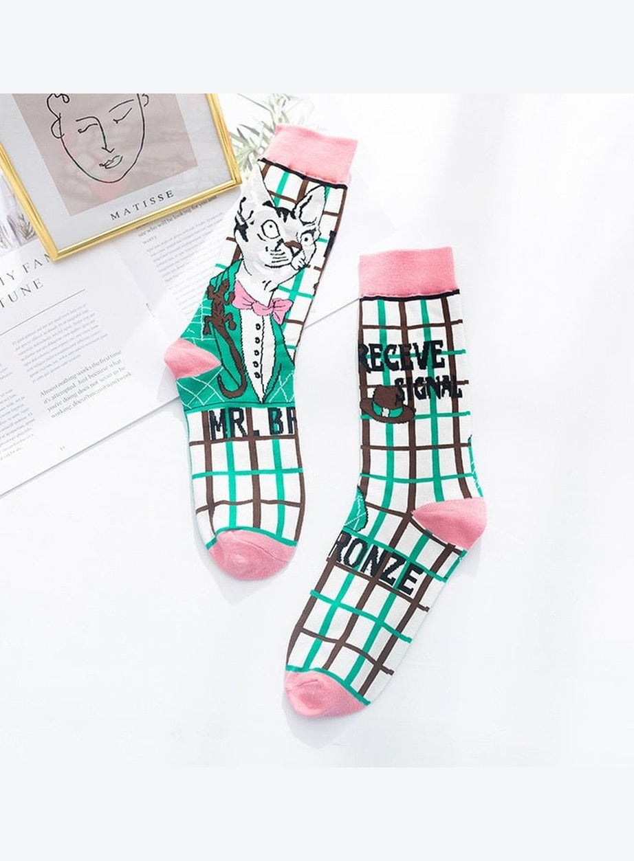 Y2k Indie Aesthetic Print Cute Socks