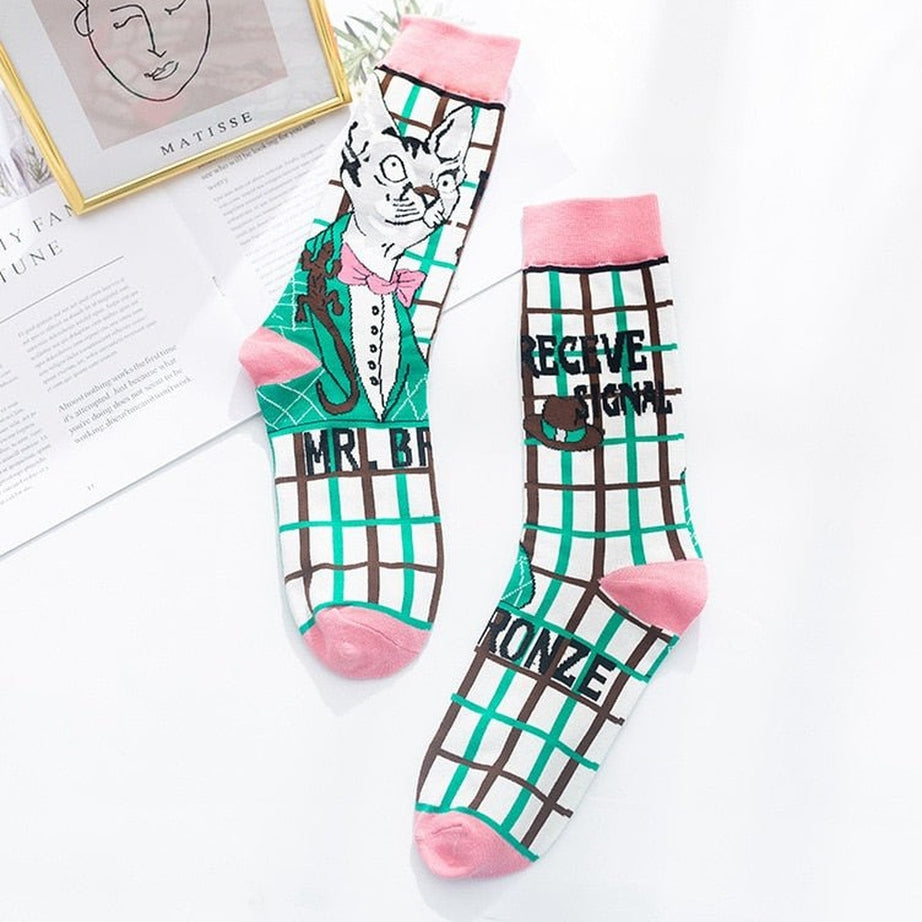 Y2k Indie Aesthetic Print Cute Socks