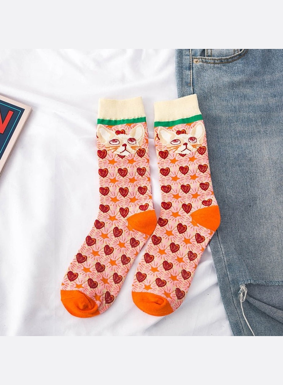 Y2k Indie Aesthetic Print Cute Socks