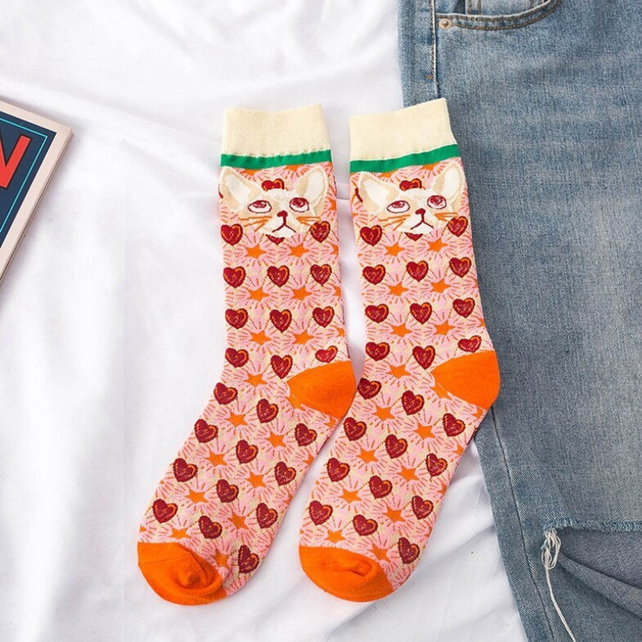 Y2k Indie Aesthetic Print Cute Socks