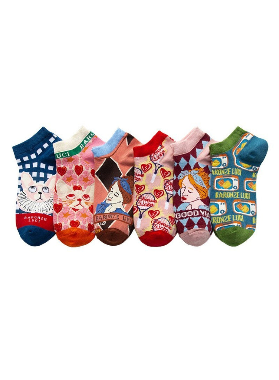 Y2k Indie Aesthetic Print Cute Socks