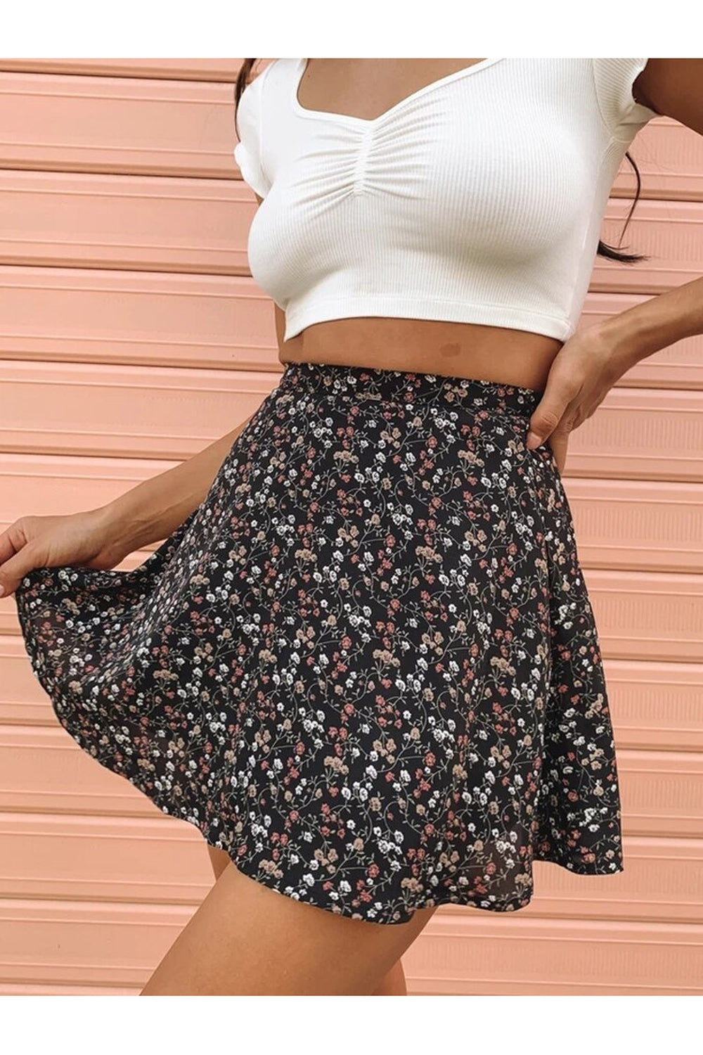 Y2k Indie Floral Summer Skirt