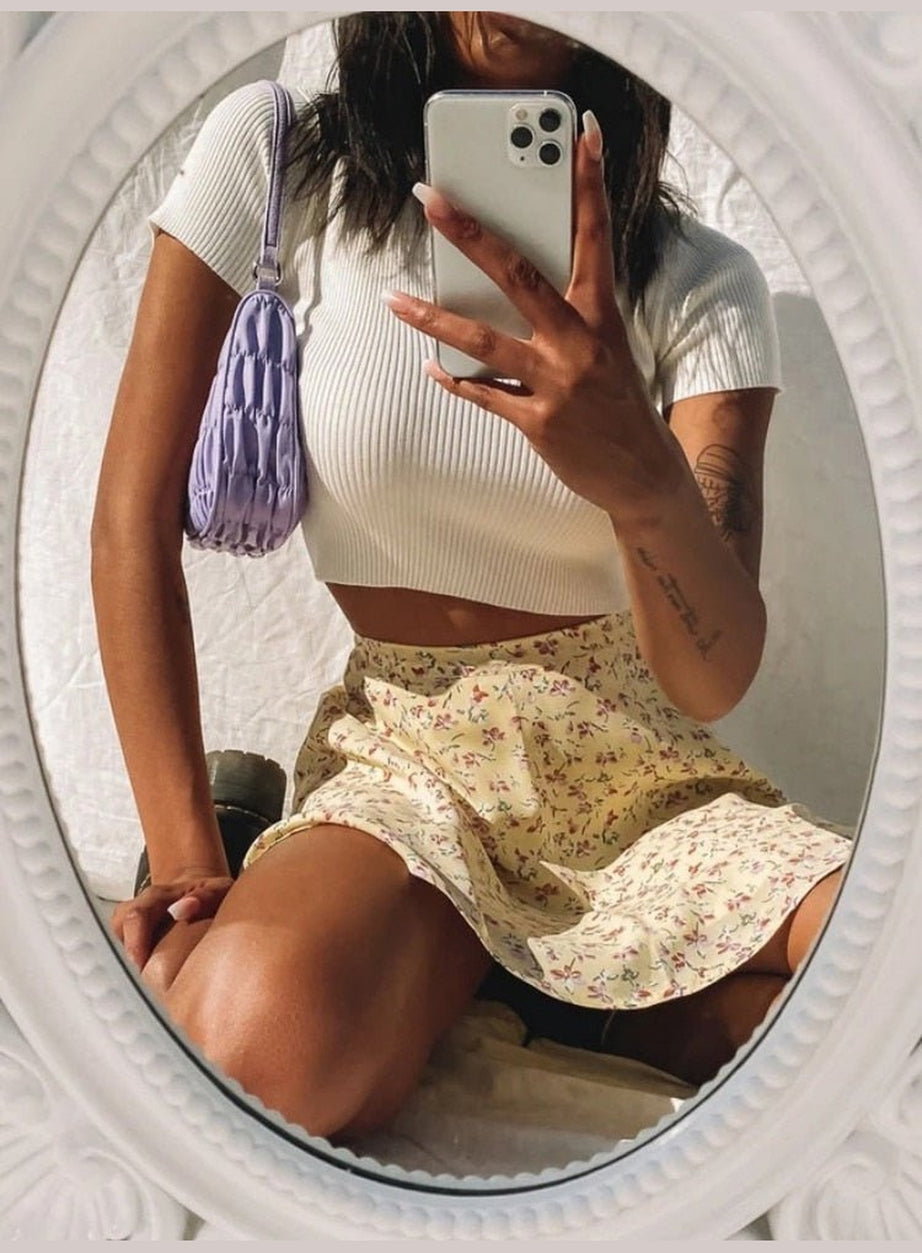 Y2k Indie Floral Summer Skirt