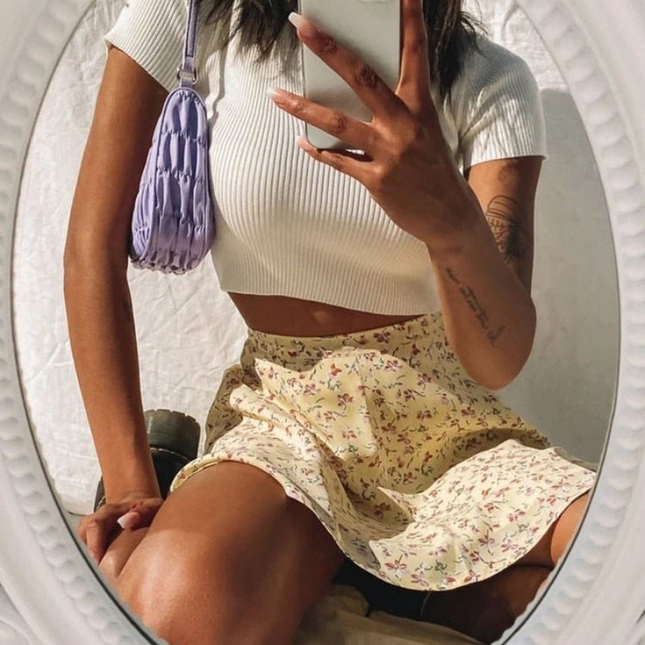 Y2k Indie Floral Summer Skirt