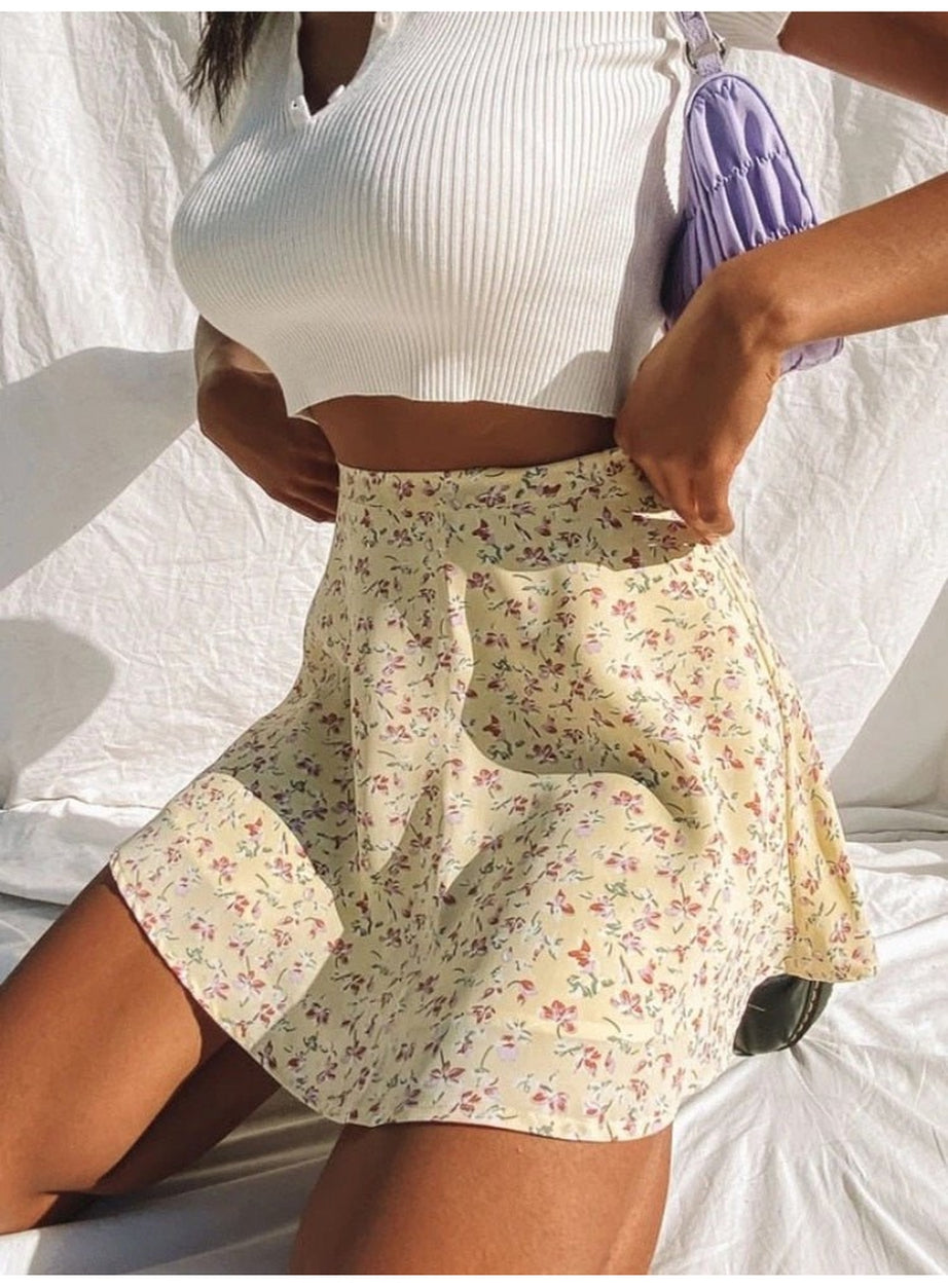 Y2k Indie Floral Summer Skirt