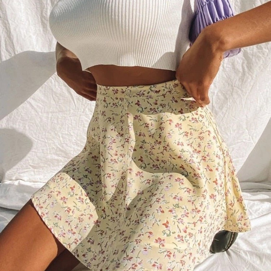 Y2k Indie Floral Summer Skirt