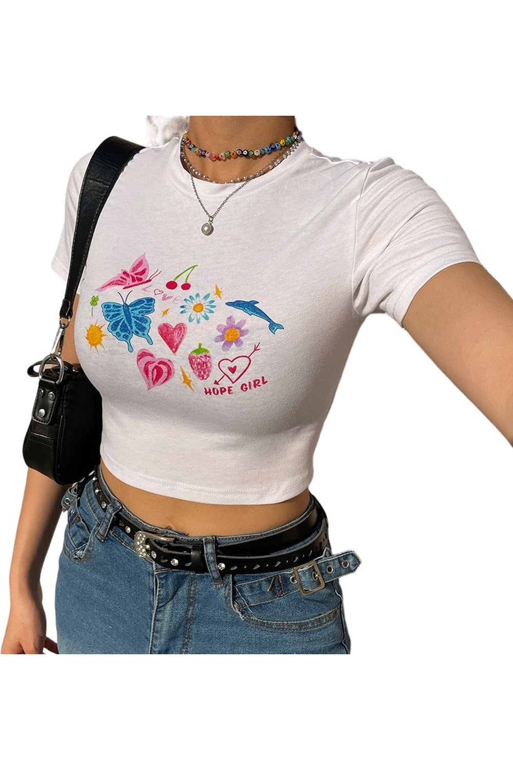 Y2k Indie Graphic Crop Top