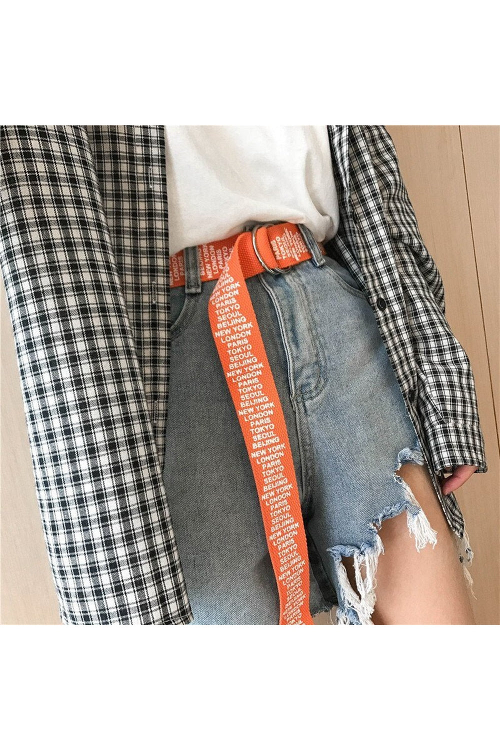 Y2k Indie Letter Printing Canvas Belt