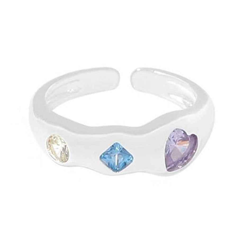 Y2k Indie Opal Zircon Ring