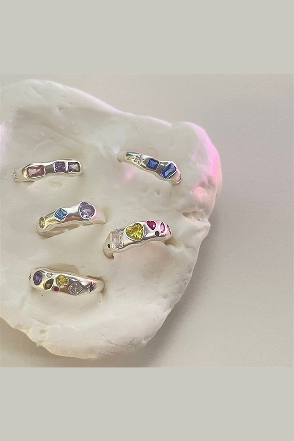 Y2k Indie Opal Zircon Ring