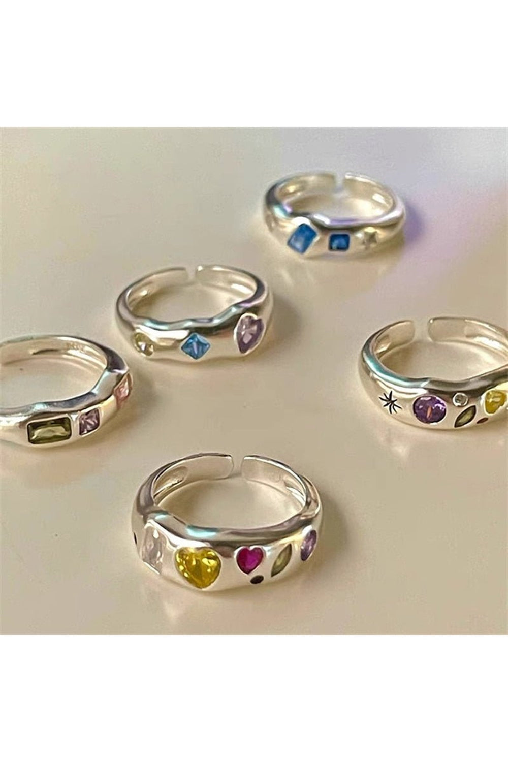 Y2k Indie Opal Zircon Ring