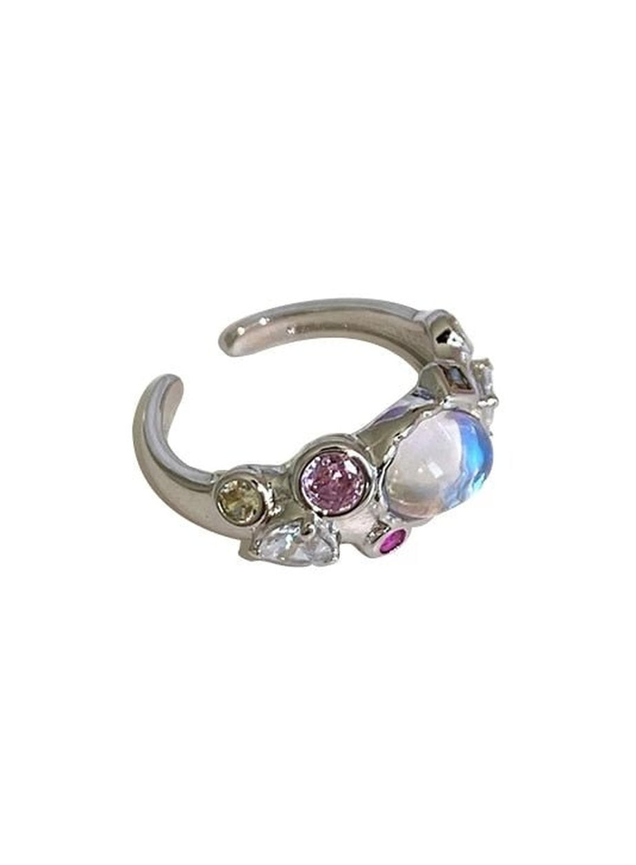 Y2k Indie Opal Zircon Ring
