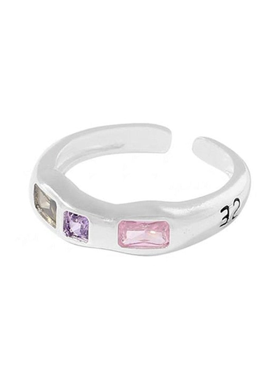 Y2k Indie Opal Zircon Ring