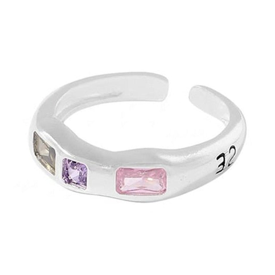 Y2k Indie Opal Zircon Ring