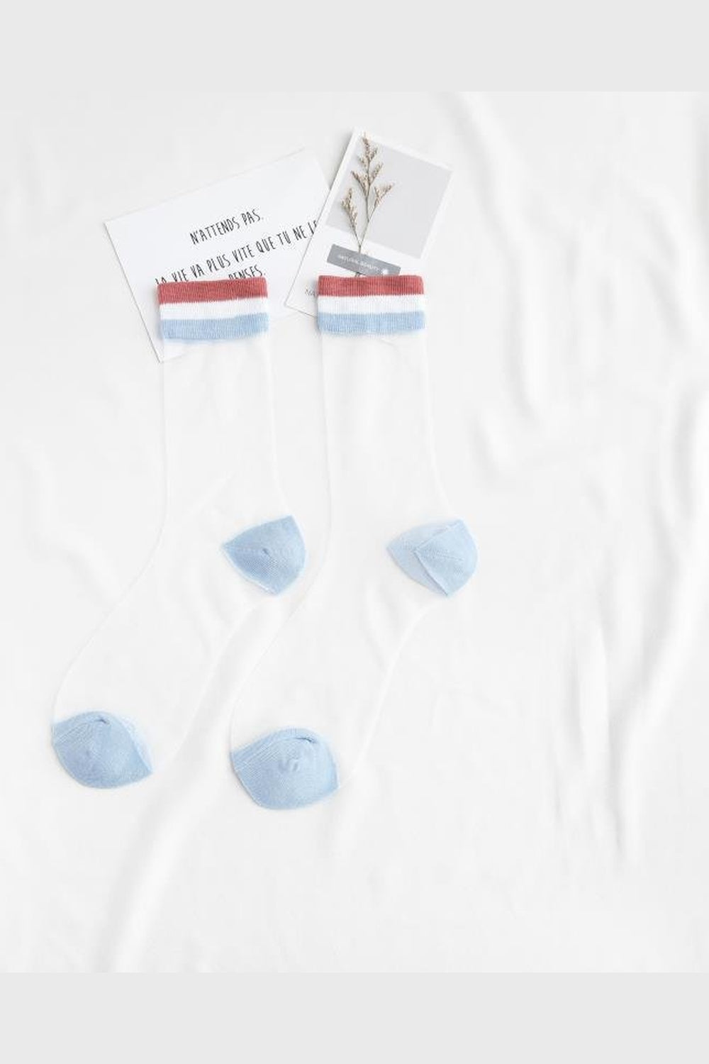 Y2k Indie Rainbow Striped transparent socks