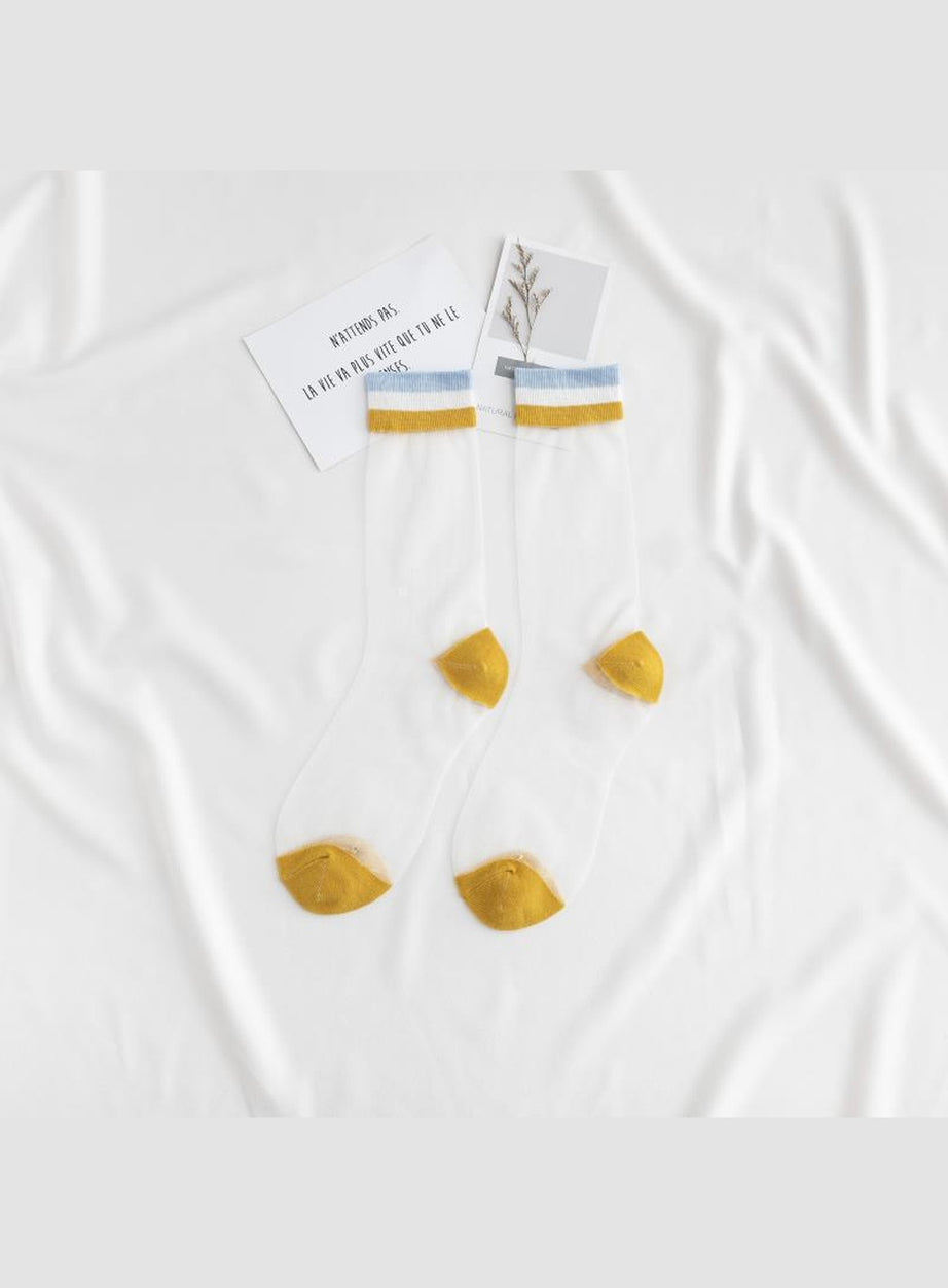 Y2k Indie Rainbow Striped transparent socks