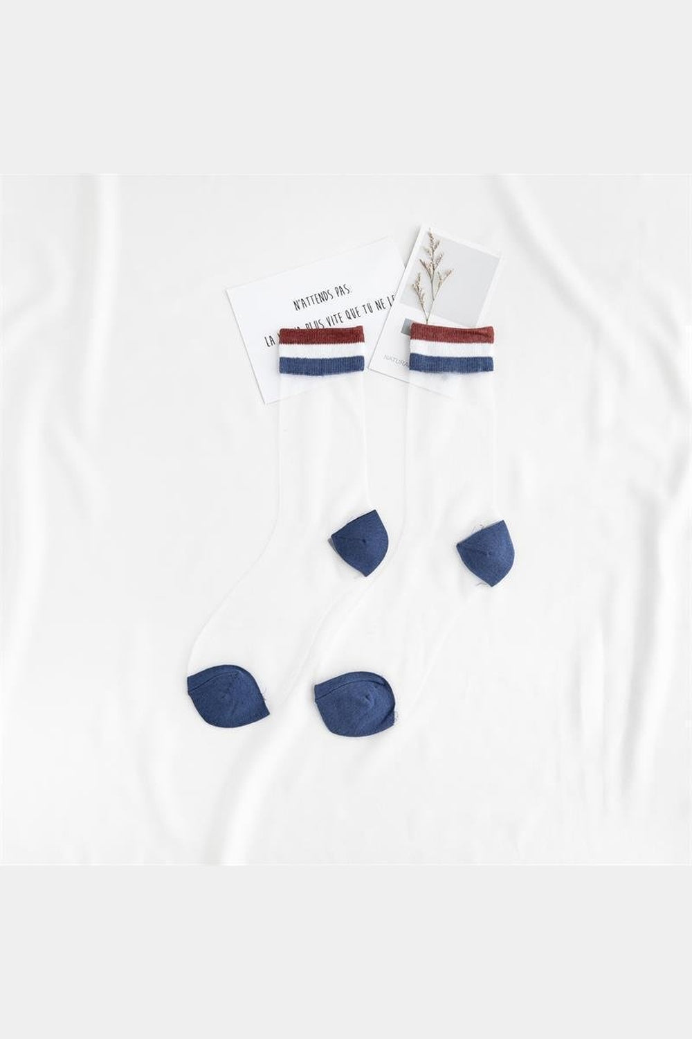 Y2k Indie Rainbow Striped transparent socks