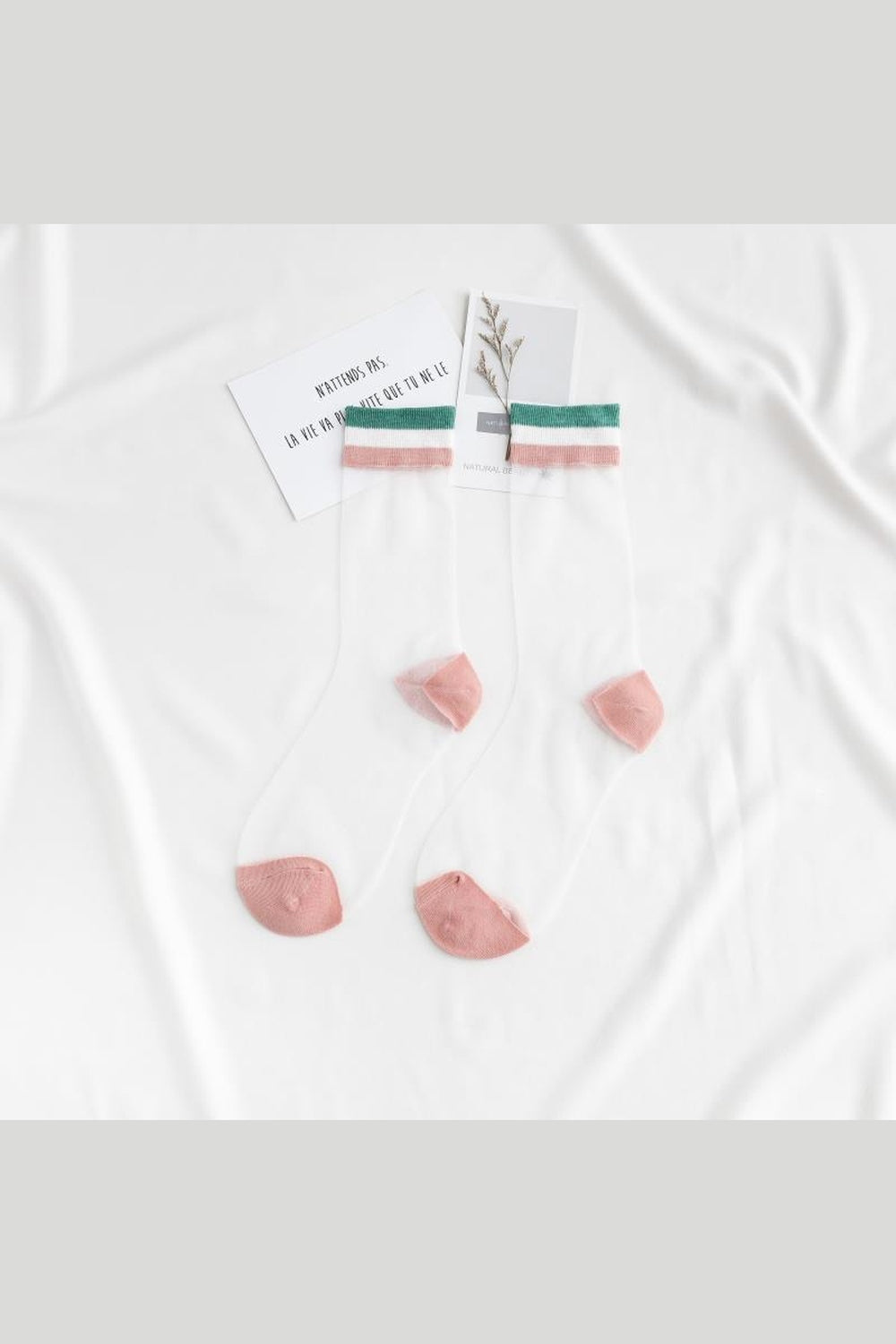 Y2k Indie Rainbow Striped transparent socks