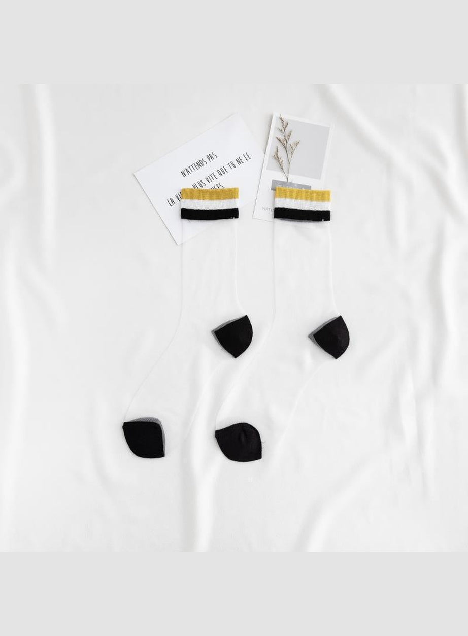 Y2k Indie Rainbow Striped transparent socks