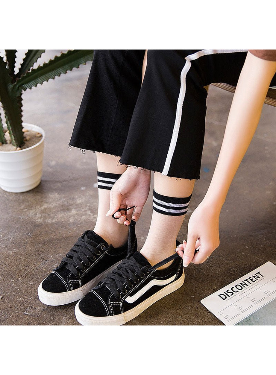 Y2k Indie Rainbow Striped transparent socks