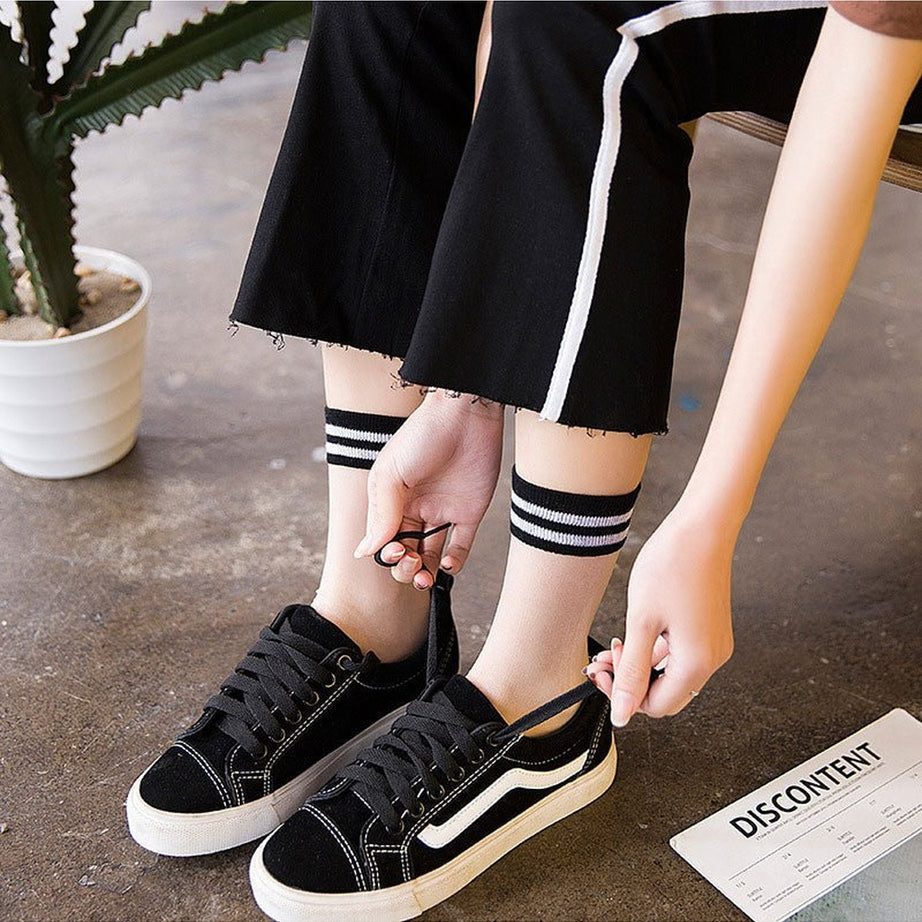 Y2k Indie Rainbow Striped transparent socks