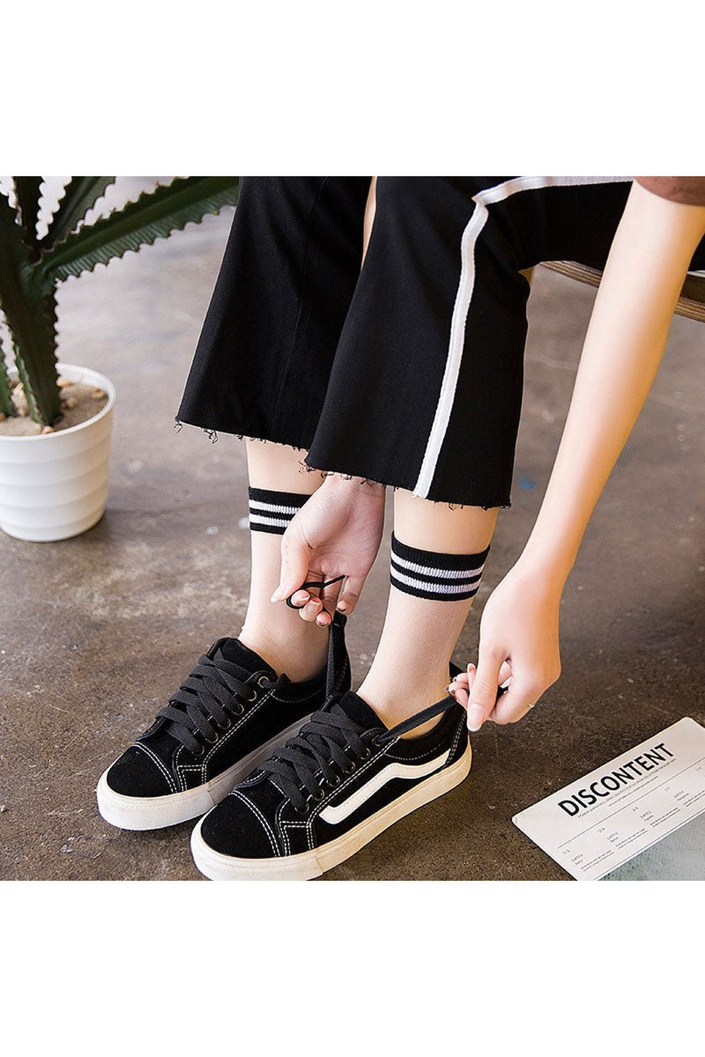 Y2k Indie Rainbow Striped transparent socks