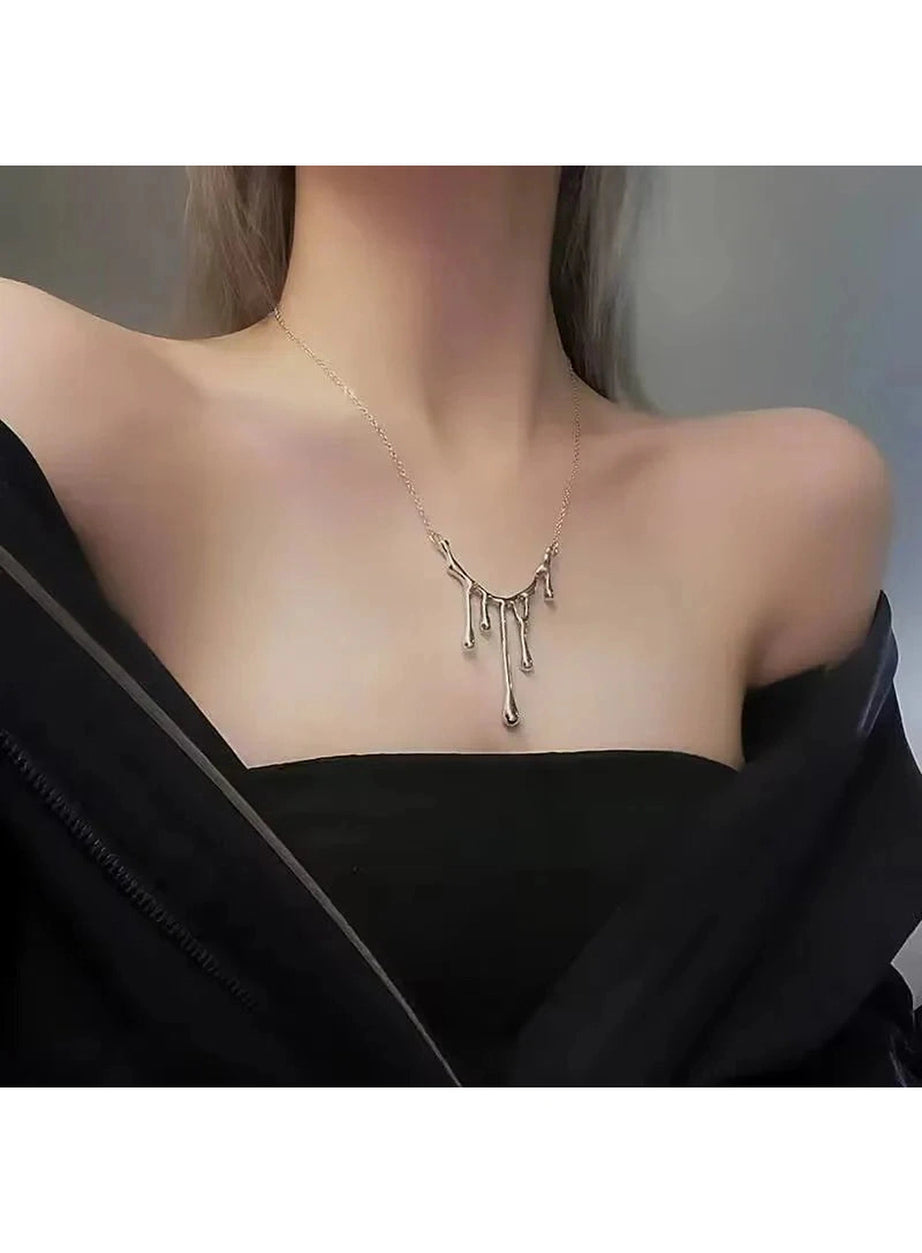 Y2k Irregular Lava Drop Necklace