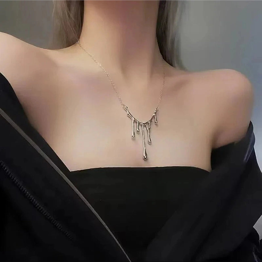 Y2k Irregular Lava Drop Necklace