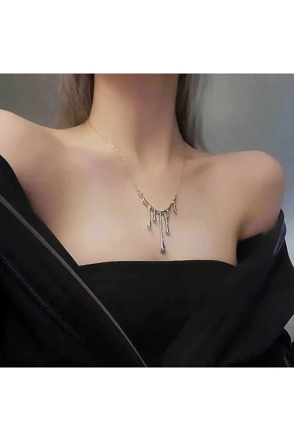 Y2k Irregular Lava Drop Necklace