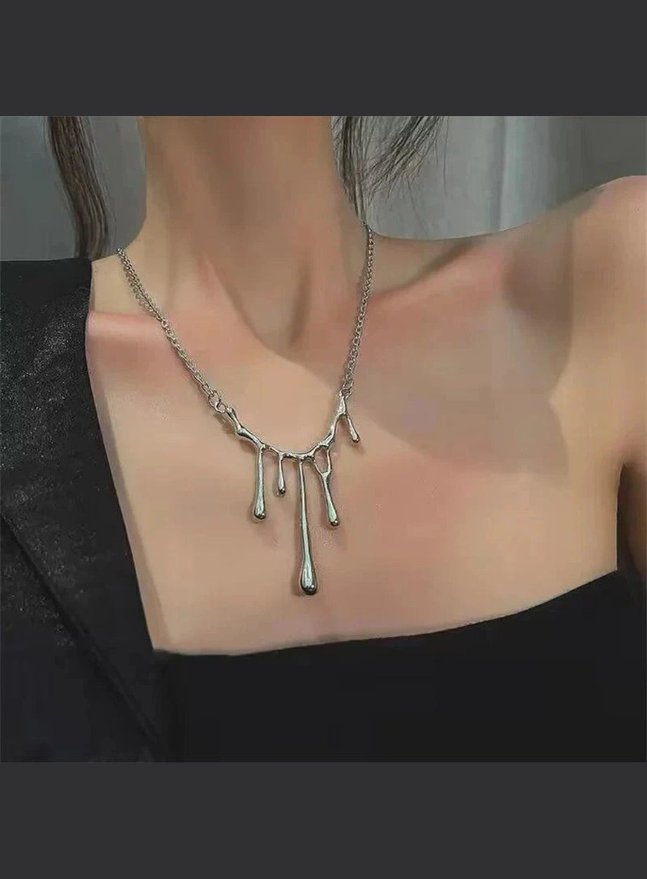 Y2k Irregular Lava Drop Necklace