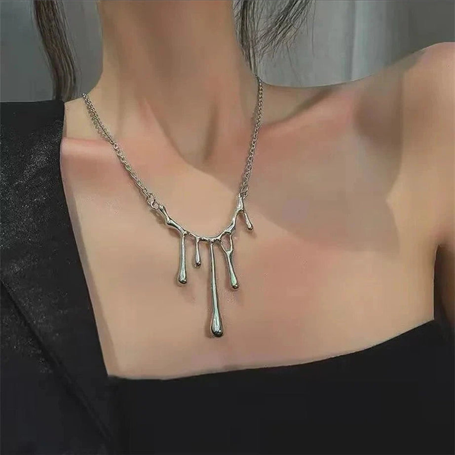 Y2k Irregular Lava Drop Necklace