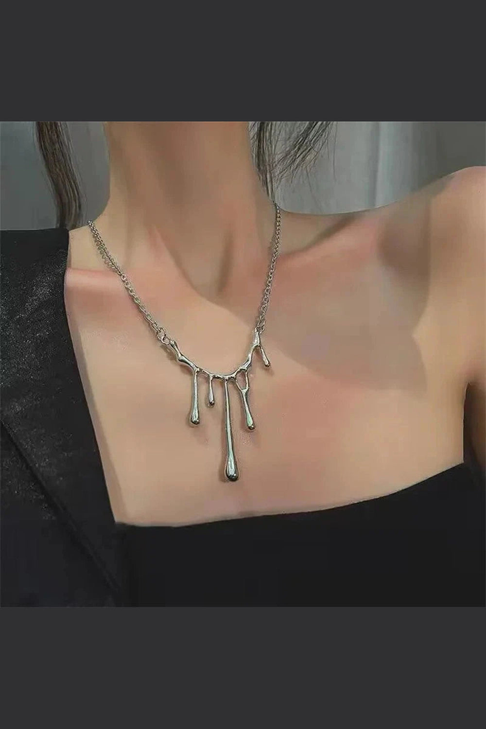 Y2k Irregular Lava Drop Necklace