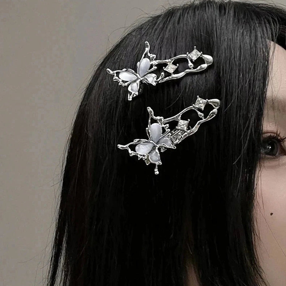 Y2k Irregular Metal Butterfly Hairpin